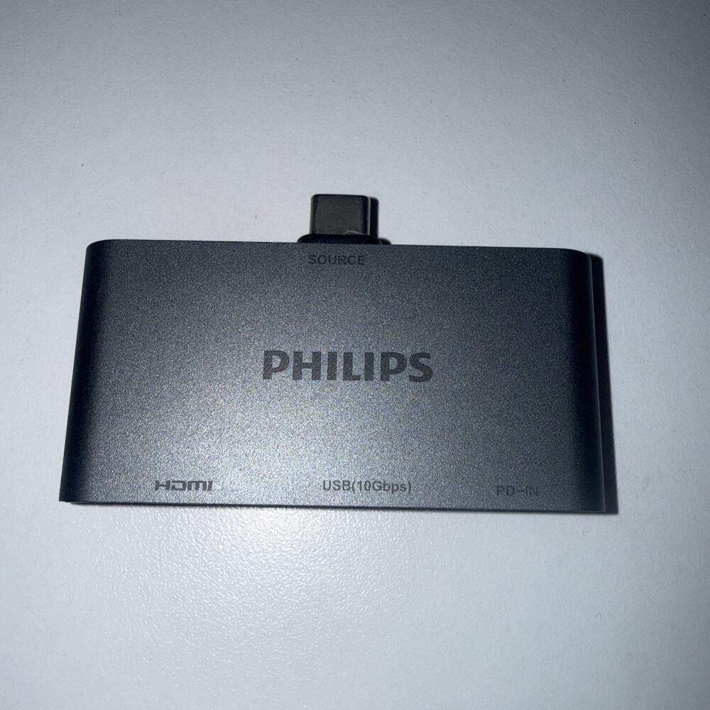Philips USB-C Multiport Hub, 4K HDMI Display, 10bps 2 5Gbps USB-A Data No Box